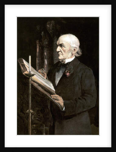 Mr Gladstone reading the lessons in Hawarden Church by Sydney Prior Hall