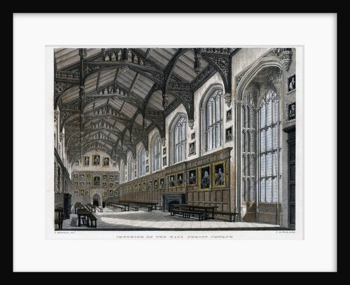 Interior of Christ Church Hall, Oxford University by JH Le Keux