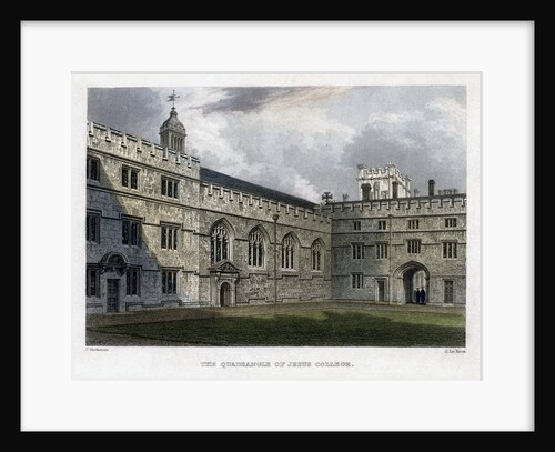 The Quadrangle of Jesus College, Oxford University by John Le Keux