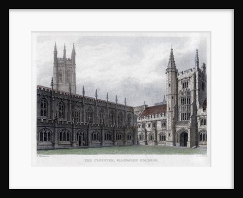The Cloister, Magdalen College, Oxford University by John Le Keux
