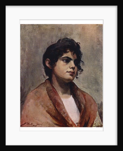 Study of an Italian girl's head by J Muntz