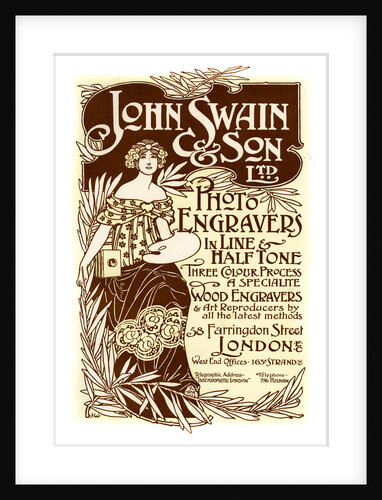 Advertisement for John Swain & Son, printers by John Swain & Son