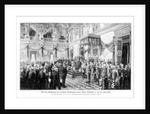 Wilhelm II and the ministers at the opening of the Reichstag by Anonymous