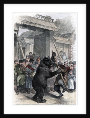Performing bear in a Russian village by Anonymous