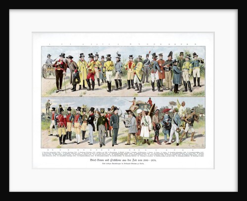 Types of postmen from 1800-1870 by Anonymous