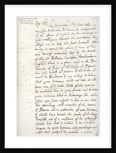A letter by Oliver Cromwell to Cardinal Mazarin by Anonymous