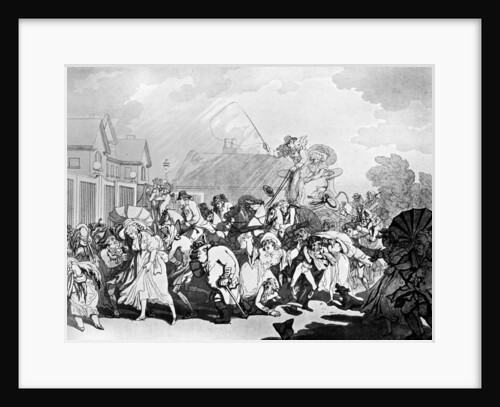 A Sudden Squall in Hyde Park by Thomas Rowlandson