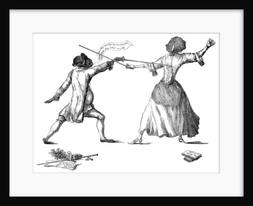 Mlle la Chevaliere d'Eon de Beaumont fencing at Carlton House, 9th April 1787 by Anonymous