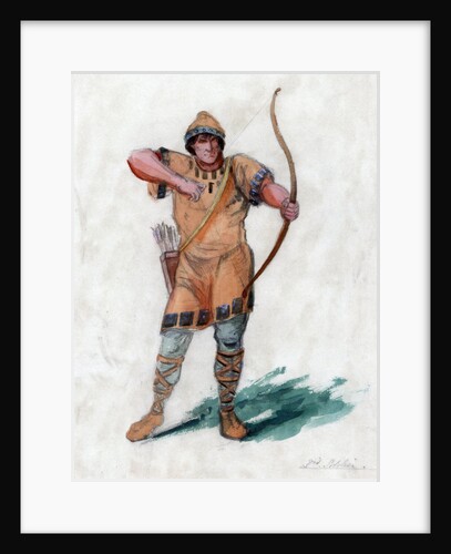 Medieval man with a bow by Anonymous