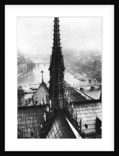 The spire of Notre Dame seen from the towers, Paris by Ernest Flammarion