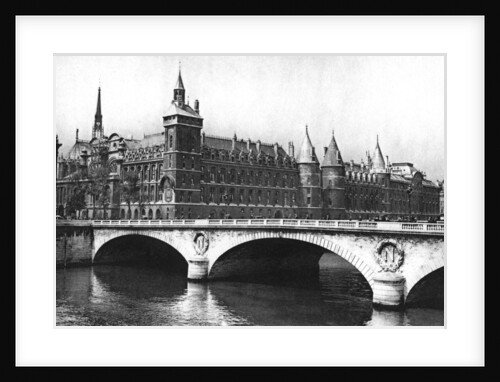 View of the Courts of Justice and the Pont Neuf from the River Seine, Paris by Ernest Flammarion