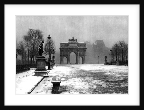 The Tuileries under snow and the Carrousel Arch, Paris by Ernest Flammarion
