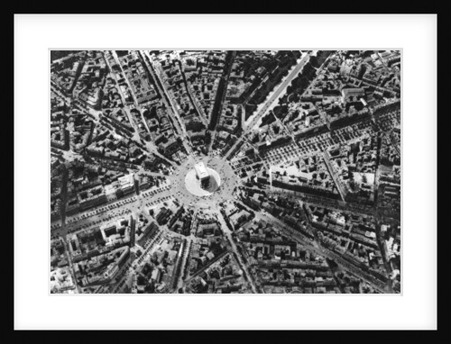 A bird's eye view of the Place de L'Etoile and the Arc de Triomphe, Paris by Ernest Flammarion