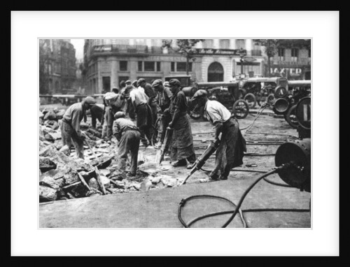 Renewing the roads on the Grands Boulevards, Paris by Ernest Flammarion