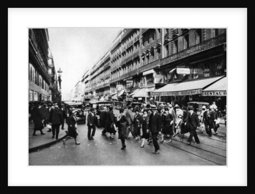 Rue Lafayette at shopping time, Paris by Ernest Flammarion