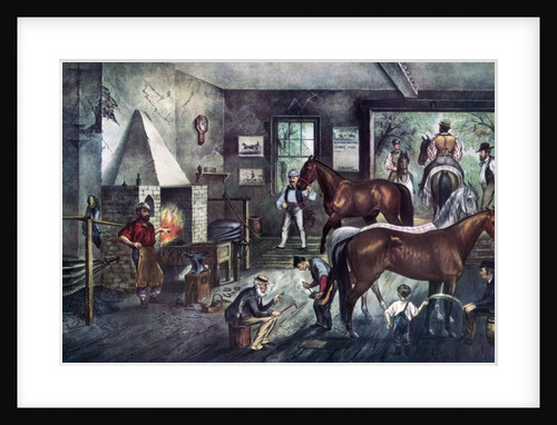 Trotting Cracks at the Forge by Currier and Ives