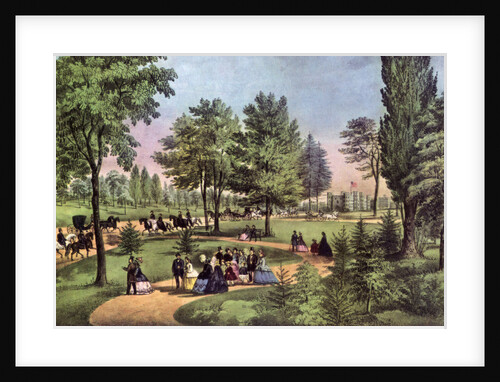 The Drive, Central Park by Currier and Ives