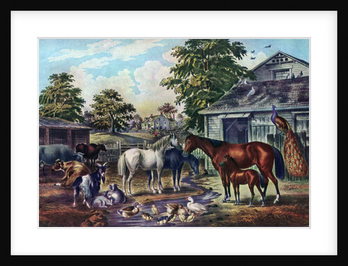 American Farm Yard in the Morning by Currier and Ives