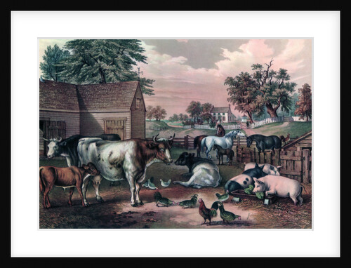 American Farm Yard in the Evening by Currier and Ives