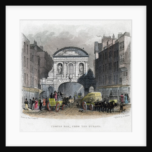 'Temple Bar, from the Strand', London by W Wallis