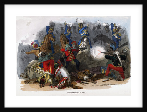 British 3rd Light Dragoons in action in India by Anonymous