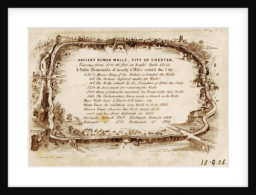 Ancient Roman walls, city of Chester by Anonymous