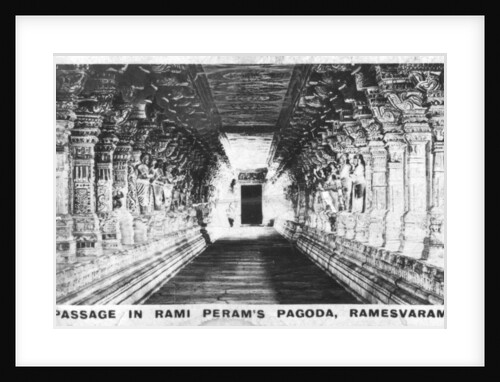 Passage in Rami Peram's Pagoda, Ramesvaram, Tamil Nadu, India by Anonymous