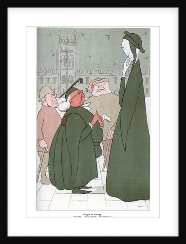 Dante in Oxford; Proctor: 'Your Name And College?' by Max Beerbohm