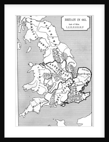Map of Britain in 665 by Anonymous