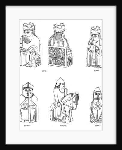 Bone chessmen of Scandinavian design by Anonymous