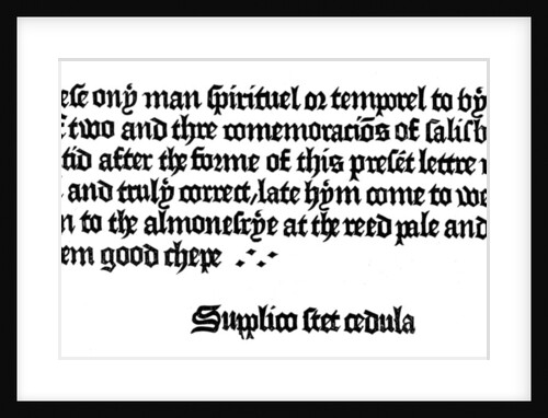 Advertisement for a book printed by William Caxton by Anonymous
