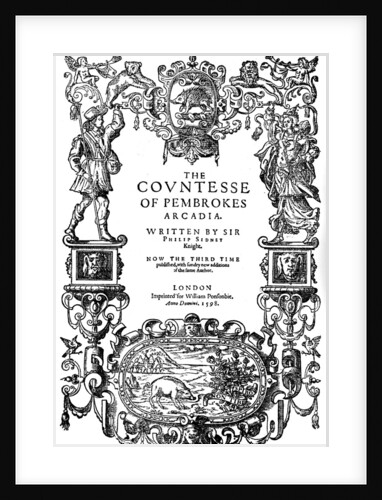Title page of The Countess of Pembroke's Arcadia by Sir Philip Sidney, third edition by Anonymous