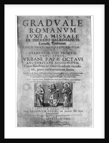 Title page of a Missal given by James II to John Brenan by Anonymous