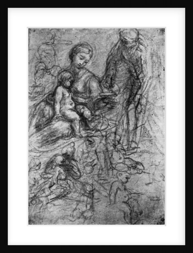 Sketches for a 'Holy Family', by Allegri Da Correggio by Correggio