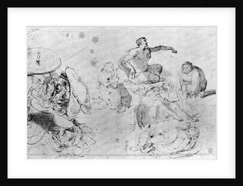 A page of sketches, attributed to Jerome Bosch by Hieronymus Bosch