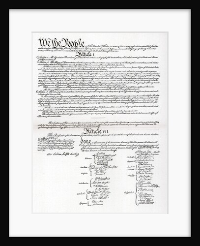 Facsimile of the Preamble and Constitution of the United States of America by Anonymous