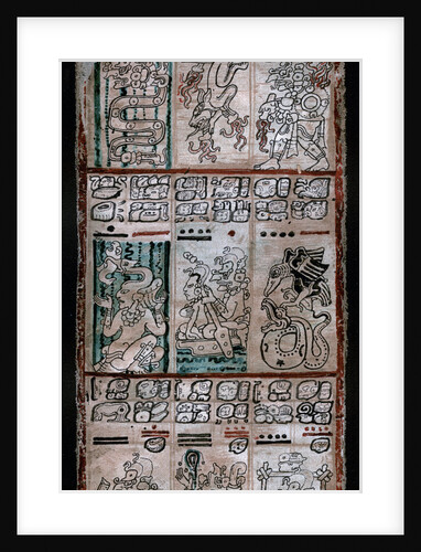 A page from the Dresden codex, Maya manuscript by Anonymous