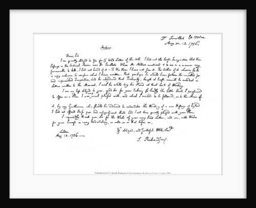 A letter from Samuel Richardson to Dr Smollett by Samuel Richardson