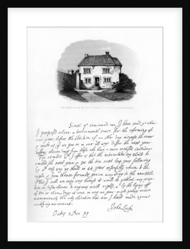 Part of a letter from John Locke to Sir Hans Sloane by John Locke