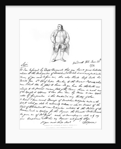 A letter and portrait of Francis Grose by Francis Grose