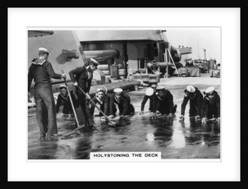 Holystoning the deck, HMS Nelson by Anonymous