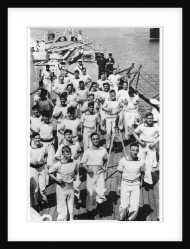 Physical jerks; exercise on board HMS Devonshire by Anonymous