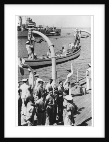 Lowering a boat, HMS Devonshire by Anonymous