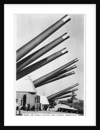 The 16 inch guns of the battleship HMS Rodney by Anonymous