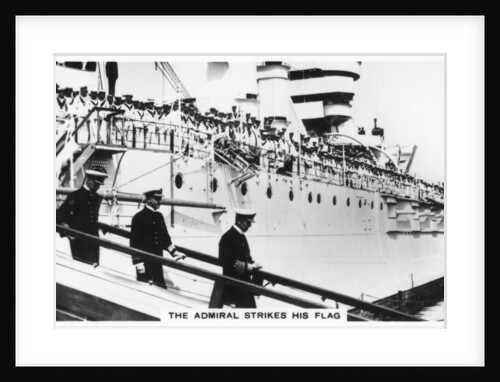 The admiral striking his flag, HMS Warspite by Anonymous