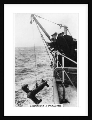 Launching a paravane from the battleship HMS Rodney by Anonymous