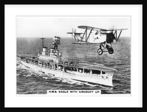 The aircraft carrier HMS Eagle and a Fairey Flycatcher aircraft by Anonymous