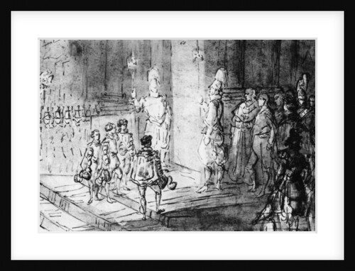 Swiss Guards and French Soldiers at the Vatican by Constantin Guys