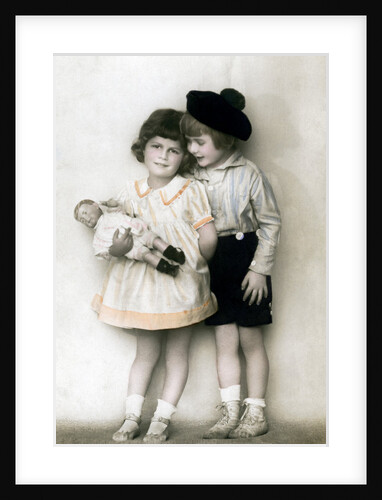 A young girl and boy by Anonymous