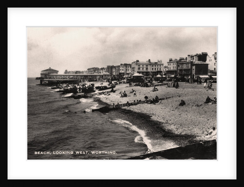 Beach, looking west, Worthing, Sussex by Anonymous